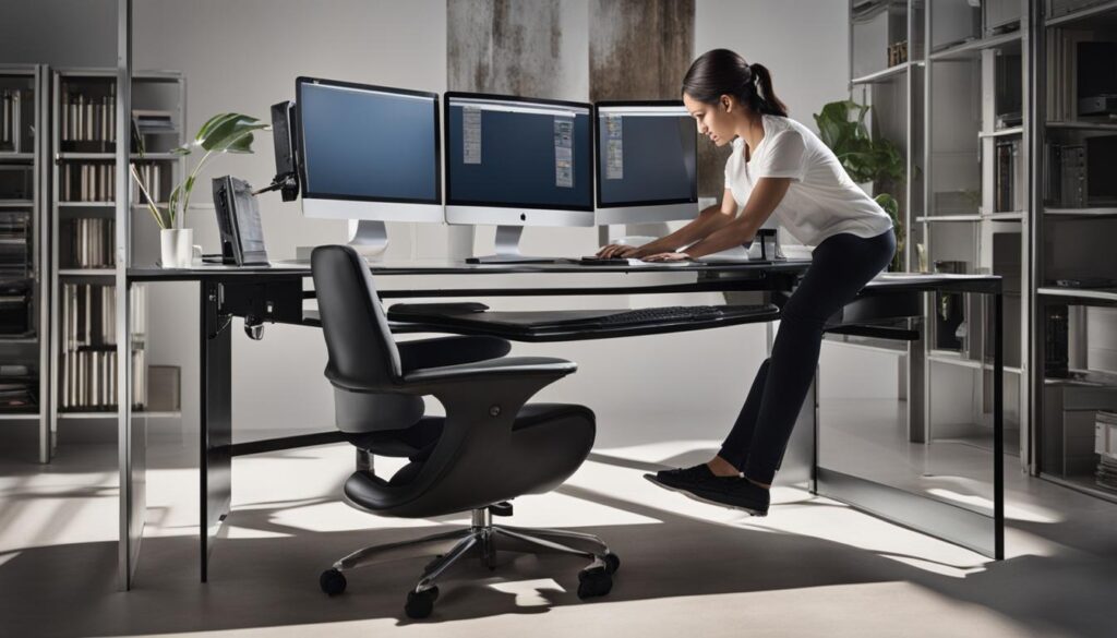 ergonomic workspace setup